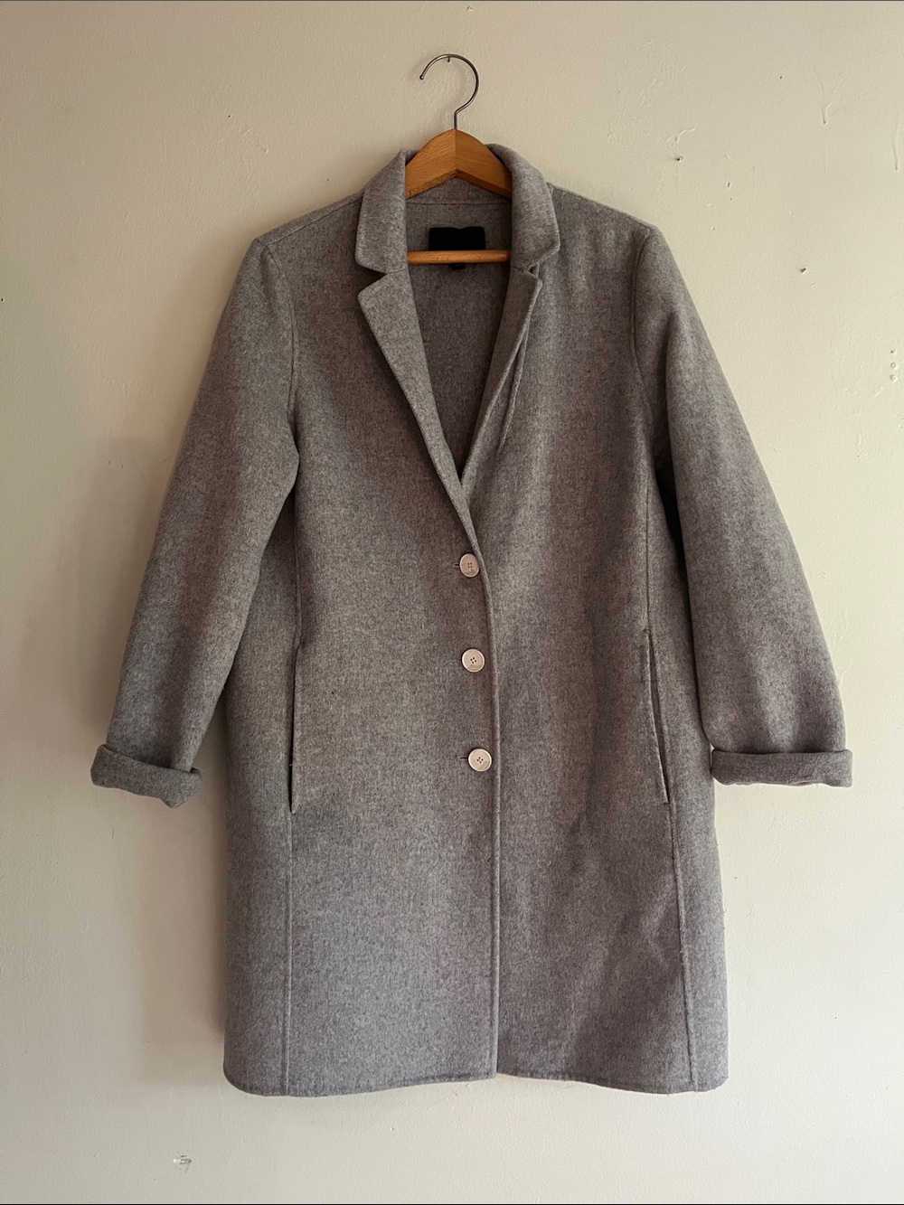 BANANA REPUBLIC GREY Wool-Blend peacoat